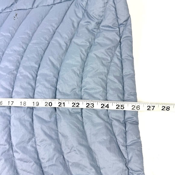 Patagonia Down Sweater Jacket  XL Light Blue Yellow Womens Zip Up FLAWED READ - Picture 9 of 12